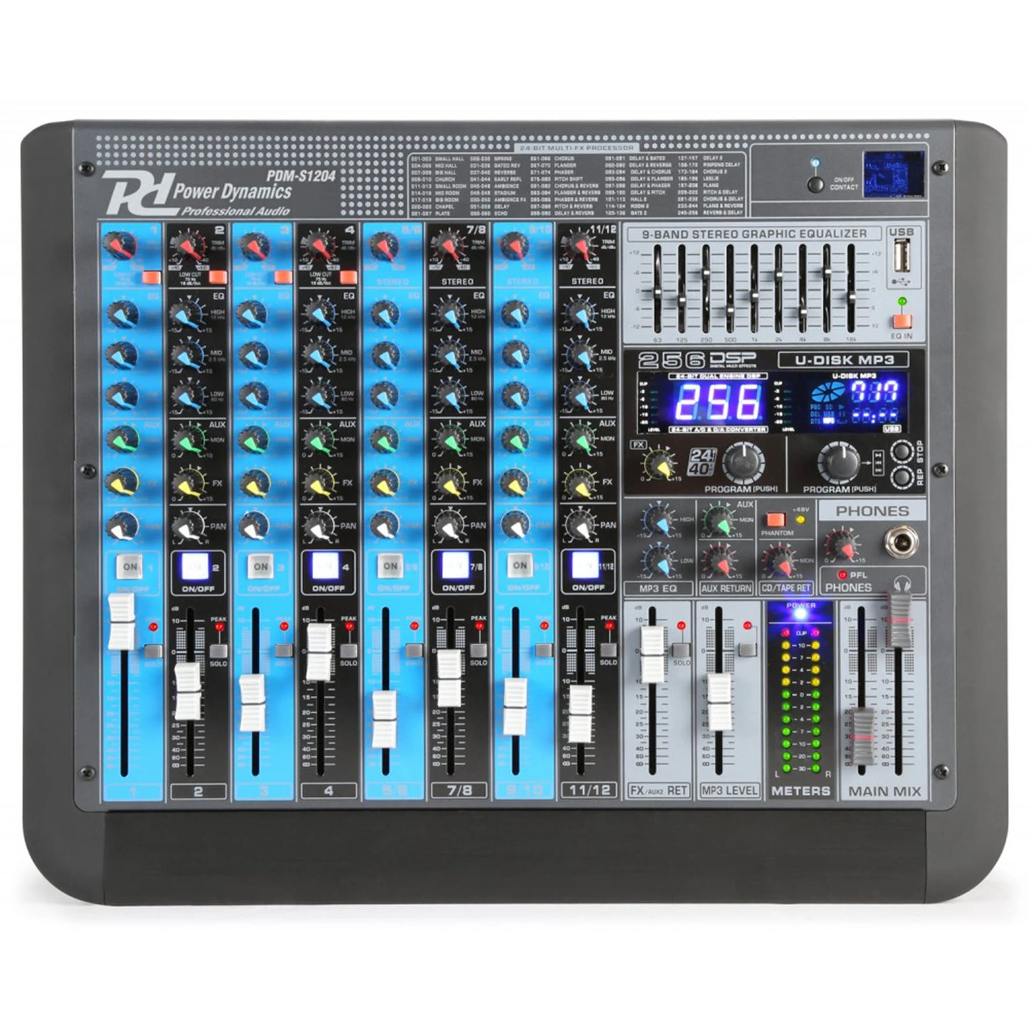 Power Dynamics – PDM-S1204 STAGE MIXER WITH DSP/BT/USB/MP3