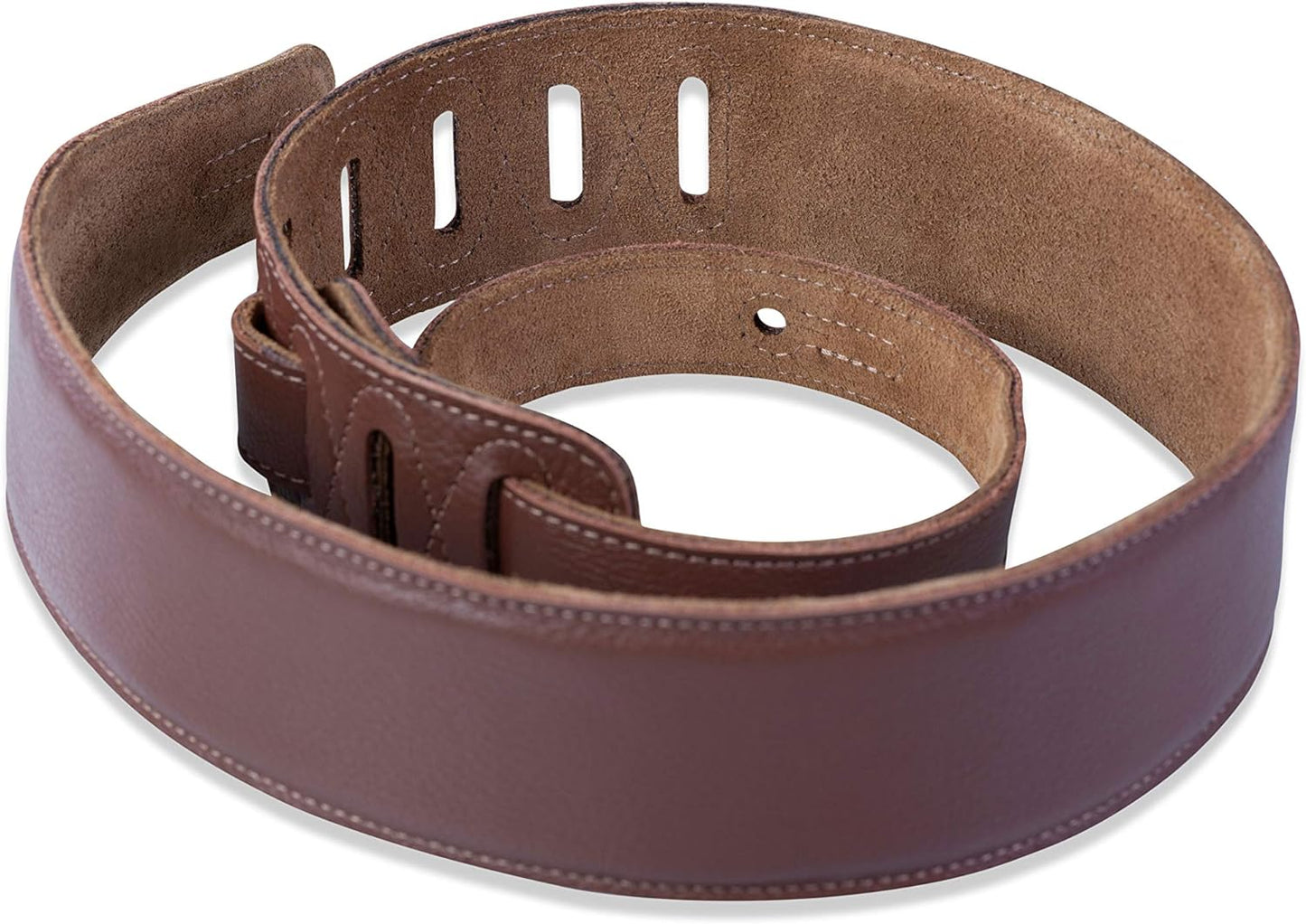 LEVY 2.5 GARMENT LEATHER FOAM STRAP BRN