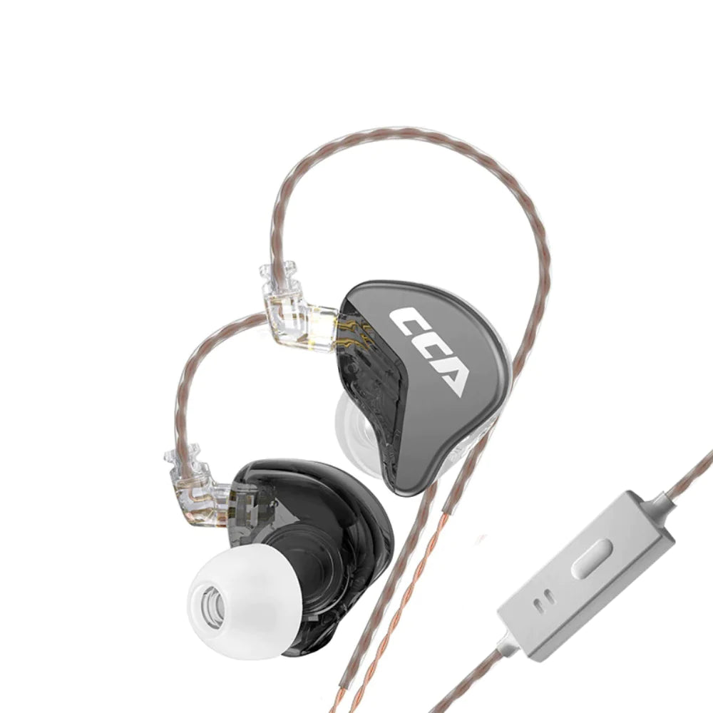 CCA CRA In-Ear IEM Earphones + Memory Foam Earbuds + HD Microphone KZ - Black