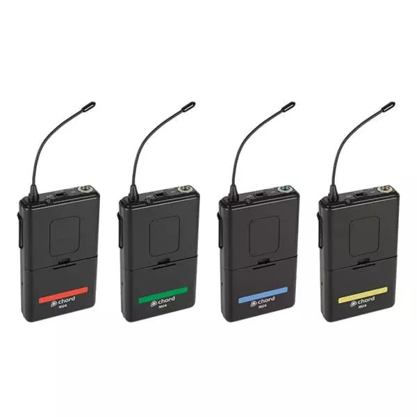 Chord NU4-N QUAD UHF WIRELESS NECKBAND/LAPEL MICROPHONE SYSTEM 4 x beltpack