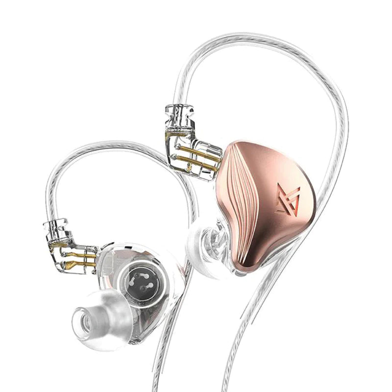 KZ ZEX Electrostatic + Dual Dynamic Driver Earphones Headphones + Mic & Case - Rose Gold