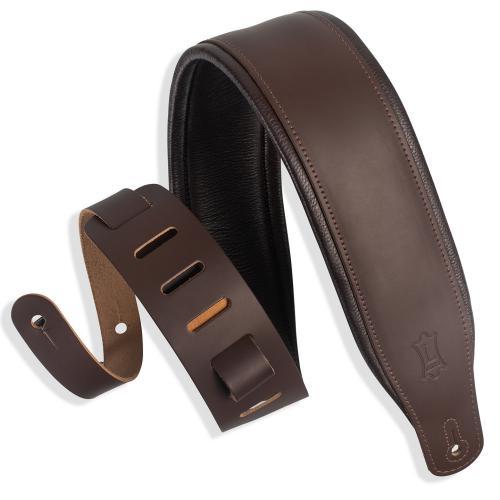 LEVY 3 DARK BRN GARMENT LEATHER STRAP