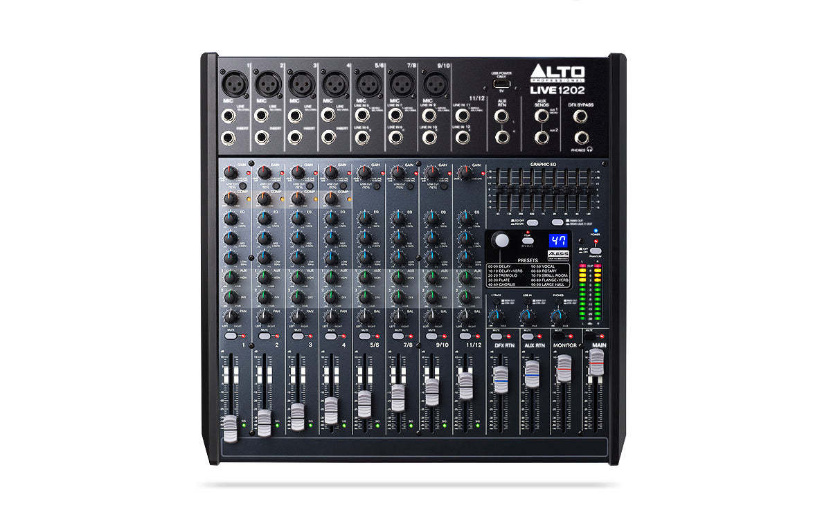 ALTO PRO LIVE SERIES 7 XLR ALESIS DSP EFX XLR-1/4IN OUTPUTS