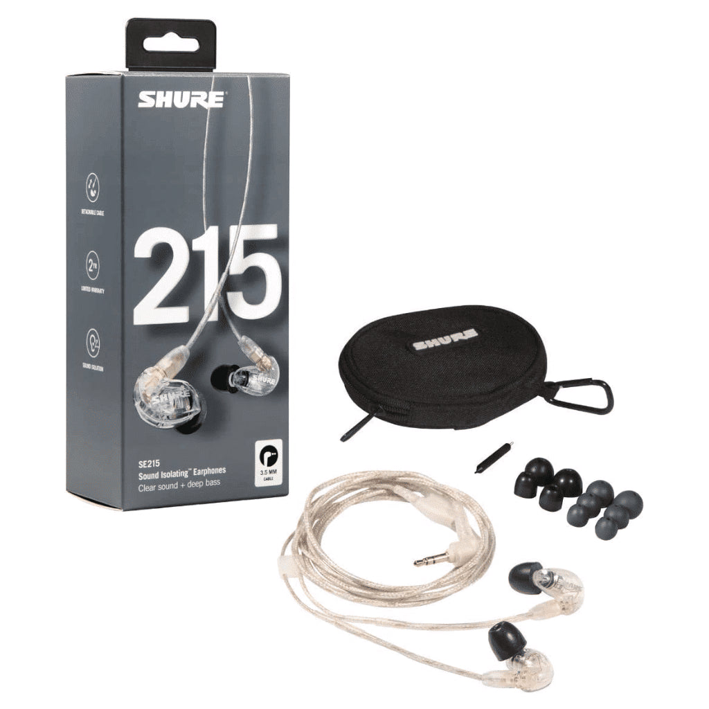 SHURE SE215 EARPHONE - CLEAR SE215-CL-EFS