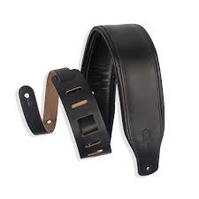 LEVY'S 2.5 LEATHER ADJUST GUITAR STRAP BLACK