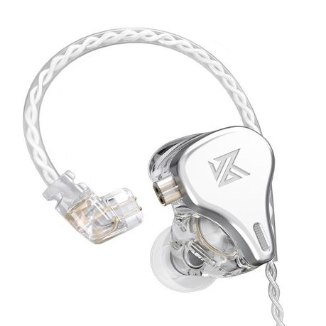 KZ DQ6 Triple Dynamic Driver Earbuds Earphones + HD Mic & Epic Alloy Case - Mercury Silver