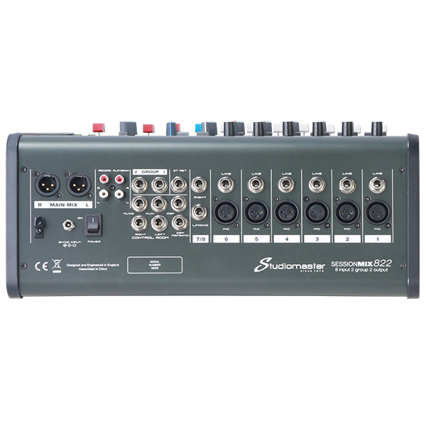 STUDIOMASTER – SESSIONMIX822 6 CHANNEL MIC INPUT 2 CHANNEL STEREO INPUT