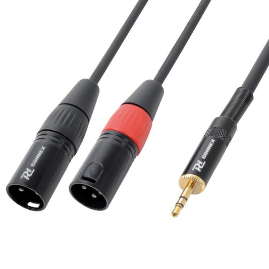 POWER DYNAMICS CONNEX – 1.5M SIGNAL LEAD 2X XLR M – 3.5M ST PLUG