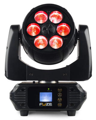 Beamz Fuze610Z Wash 6x10w LED Moving Head Zoom Set of 2 Pieces w/ Flightcase : RGBW